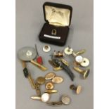 A quantity of various jewellery, cufflinks, studs, etc.