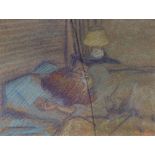 RAY BASS (20th century) British (AR) Norma Sleeping Pastel, signed,