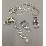 A suite of Italian silver jewellery, comprising of a necklace,