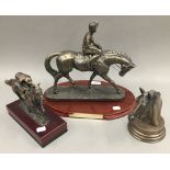 Three modern resin cast horse groups