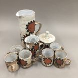 A Briglin pottery coffee set