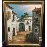 Mediterranean Houses, oil,