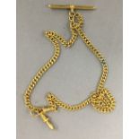 A 9 ct gold plated watch chain