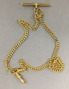 A 9 ct gold plated watch chain