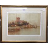 H ENGLISH, Christchurch Priory, watercolour, signed and dated '10,