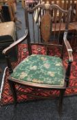 An Edwardian inlaid mahogany parlour chair