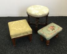 Three Victorian foot stools