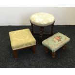 Three Victorian foot stools