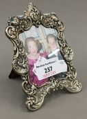 A silver photo frame