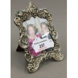 A silver photo frame