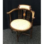 A Victorian tub armchair