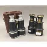 A pair of military issue WWI binoculars,