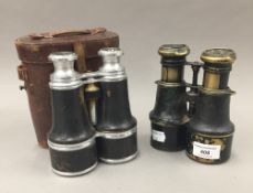 A pair of military issue WWI binoculars,