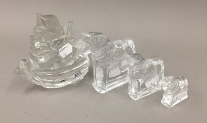 Four Scandinavian glass ornaments