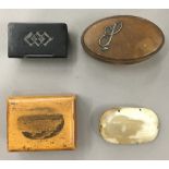 Four Victorian snuff boxes