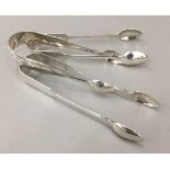 A pair of Exeter silver sugar tongs 1848,