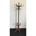 A modern bentwood hat stand