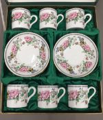 A boxed Crown Staffordshire coffee set and a Royal Adderley tea service and another