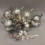 A quantity of American silver plated tea and coffee wares, etc.