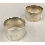 Two silver napkin rings