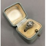 An 18 K white gold diamond ring (2.
