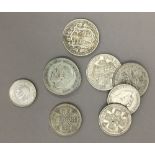 A bag of silver coins