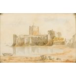 A JOHNS (19th century) British Coastal Castle Watercolour, signed and dated May 1865,