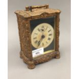 A late 19th century American Waterbury Clock Co carriage clock