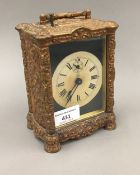 A late 19th century American Waterbury Clock Co carriage clock