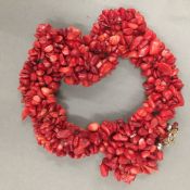 A red coral necklace