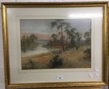 FRANK HIDER (1861-1933) British, figure in a river landscape, watercolour, signed and dated 1905,