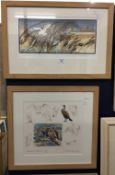 ROBERT GREENHALF, Barn Owl and Cormorant Studies, two prints,