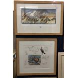 ROBERT GREENHALF, Barn Owl and Cormorant Studies, two prints,