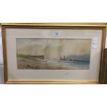 L WILSON, Coastal Beach Scene, watercolour, signed,