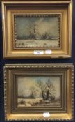 JAMES WRIGHT, Pair of Landscapes, oil on board, signed,