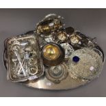 A quantity of silver plated wares