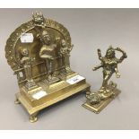 An Indian triptych figural domestic shrine,