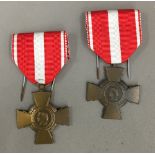 Two French Croix De Valeur medals,