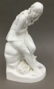 A Victorian blanc de chine model of a seated female by John Bell