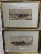 A pair of Napoleonic watercolours, each indistinctly signed T BIRT,