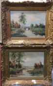 DECORATIVE SCHOOL (20th century), River Landscapes, a pair, oil on canvas,