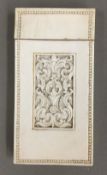 A 19th century carved ivory card case