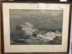 Lithographic print of British Arctic Expedition,