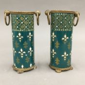 A pair of French porcelain vases,