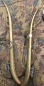 A pair of vintage brass horse haimes