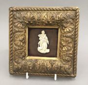 A small 19th century framed ivory of The Mariners Saint