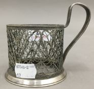 A Russian filigree cup holder