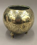 A Chinese brass censer