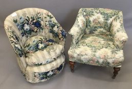 Two upholstered nursing chairs