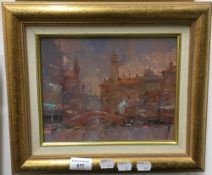 CONTINENTAL SCHOOL (20th century) Venice, oil on board, indistinctly signed,